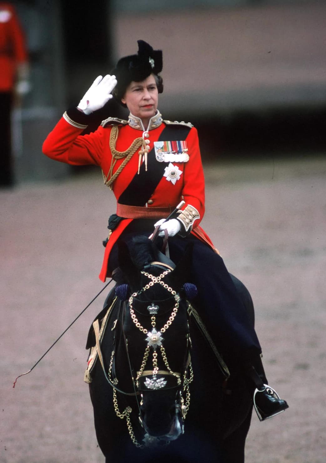 “Queen Elizabeth II Riding in the Trooping The Colour Parade in 1971.”